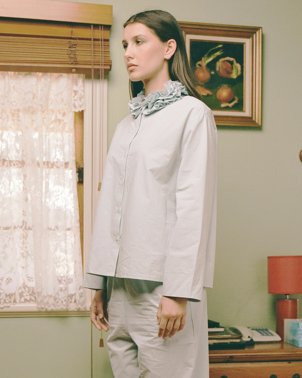 Cotton Ruffle Blouse - Bluewishes - Image 4