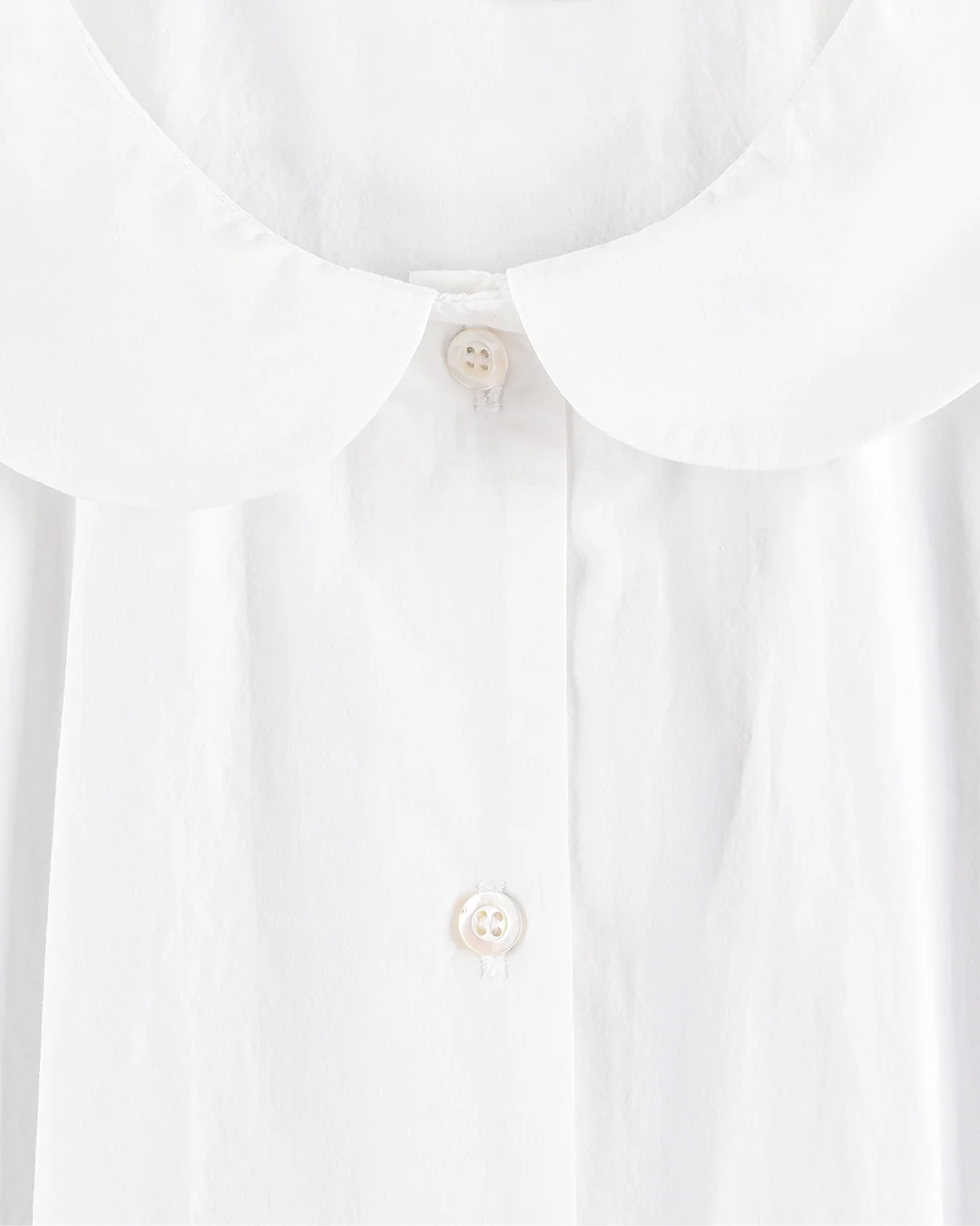 Curved Collar Cap Sleeve Shirt - White - Image 6