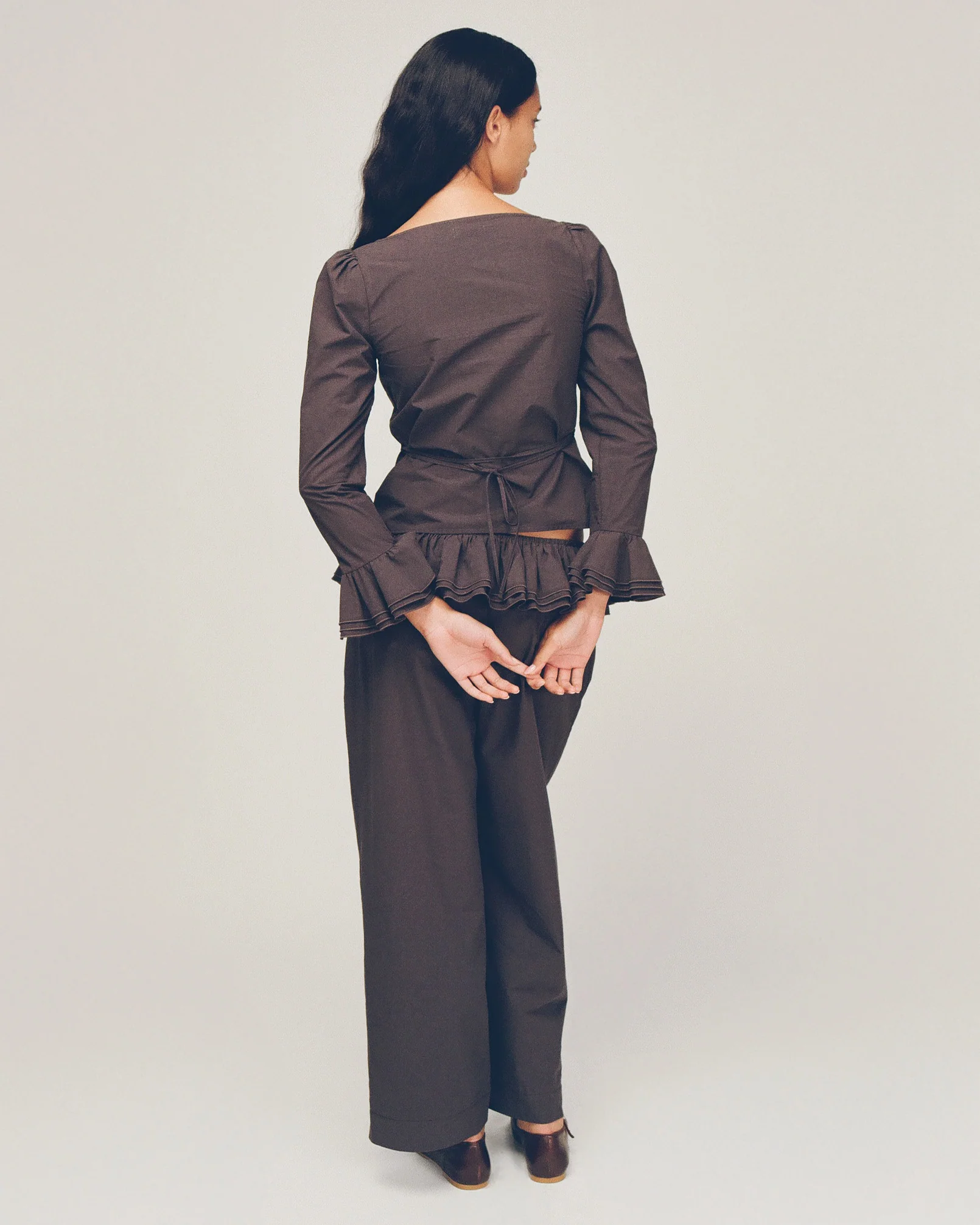 Detachable Ruffle Belt Pant - Shadow - Image 5