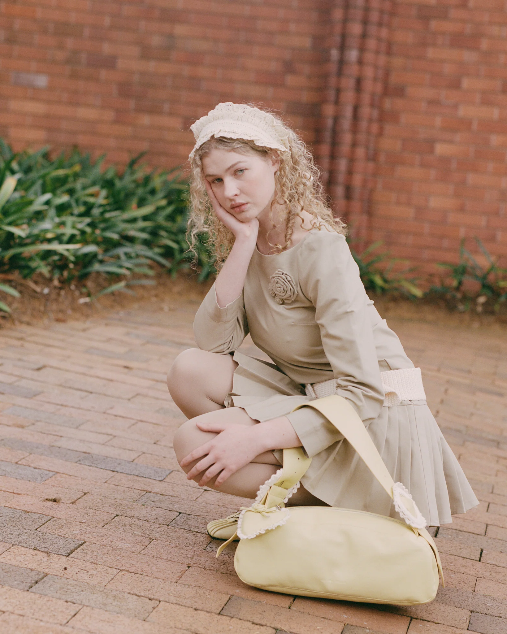 Dropwaist Pleat Dress - Fawn - Image 4