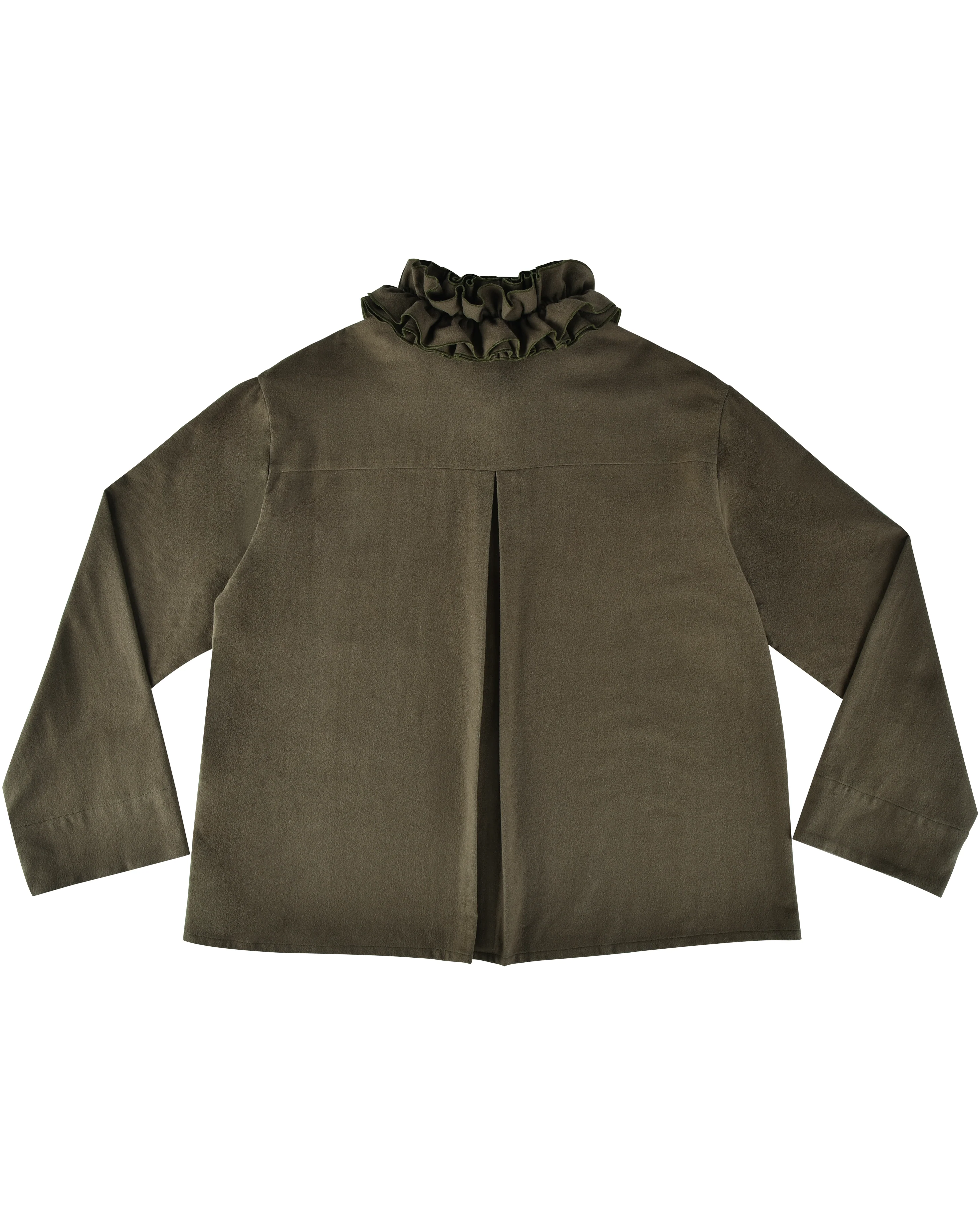 Flannel Ruffle Blouse - Eucalyptus - Image 8