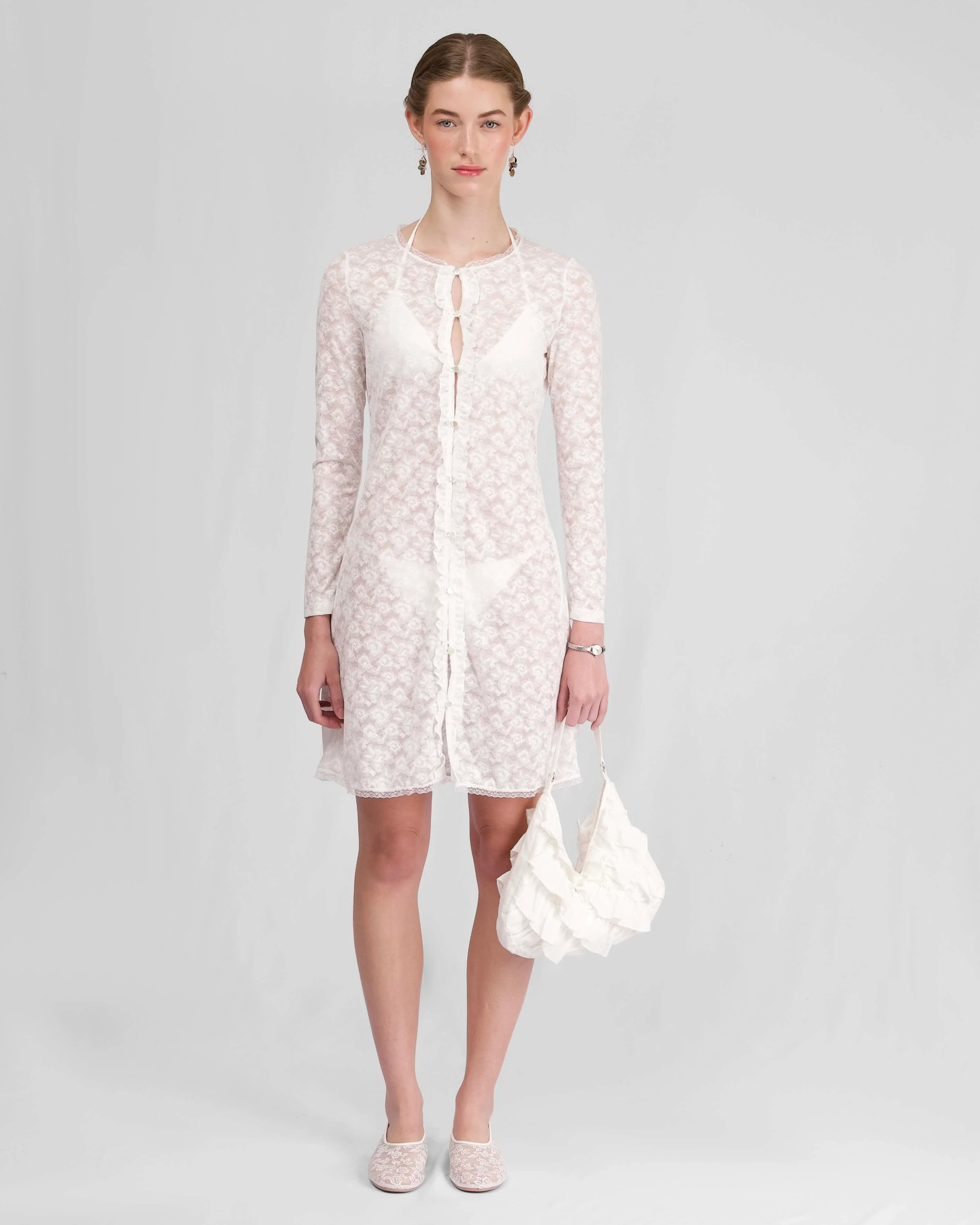 Lace Cover-Up - White - Image 5