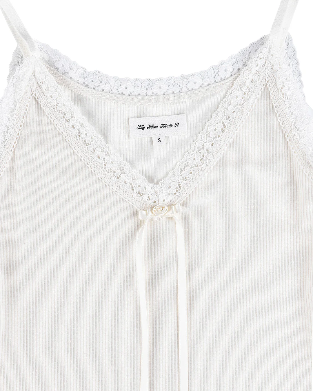 Lisse Rib Camisole Dress - White - Image 7