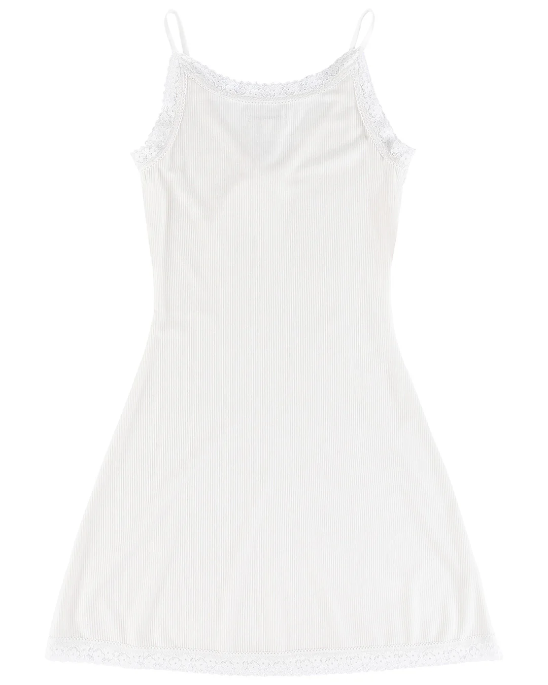 Lisse Rib Camisole Dress - White - Image 8