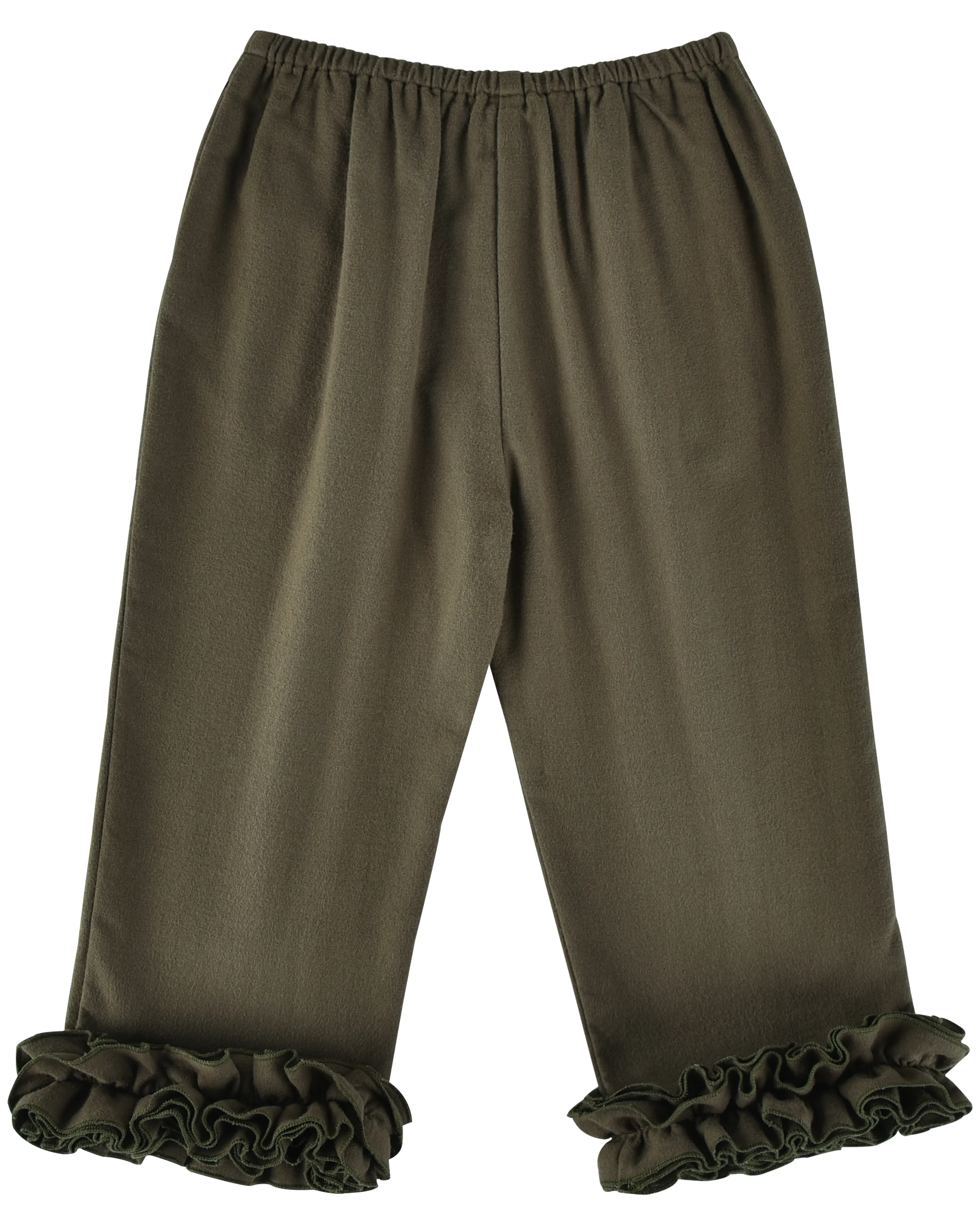 Mini Flannel Ruffle Pant - Eucalyptus - Image 9