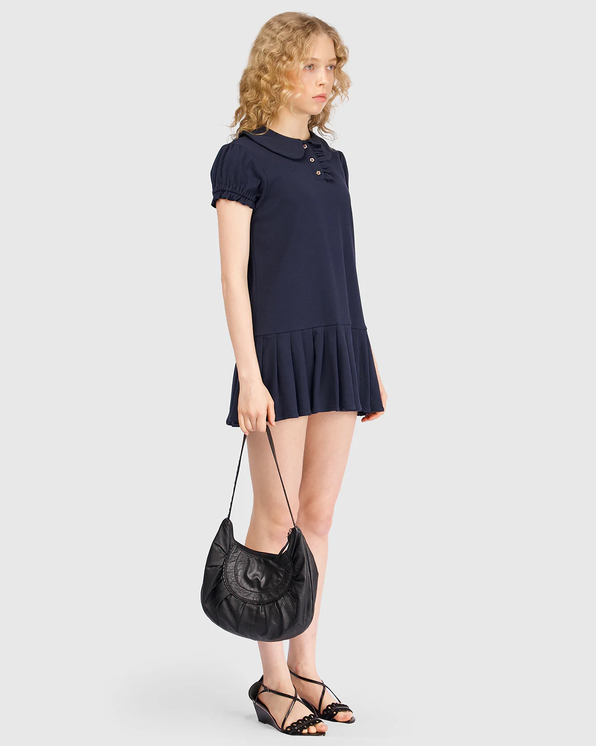 Polo Mini Pleat Dress - Navy - Image 3