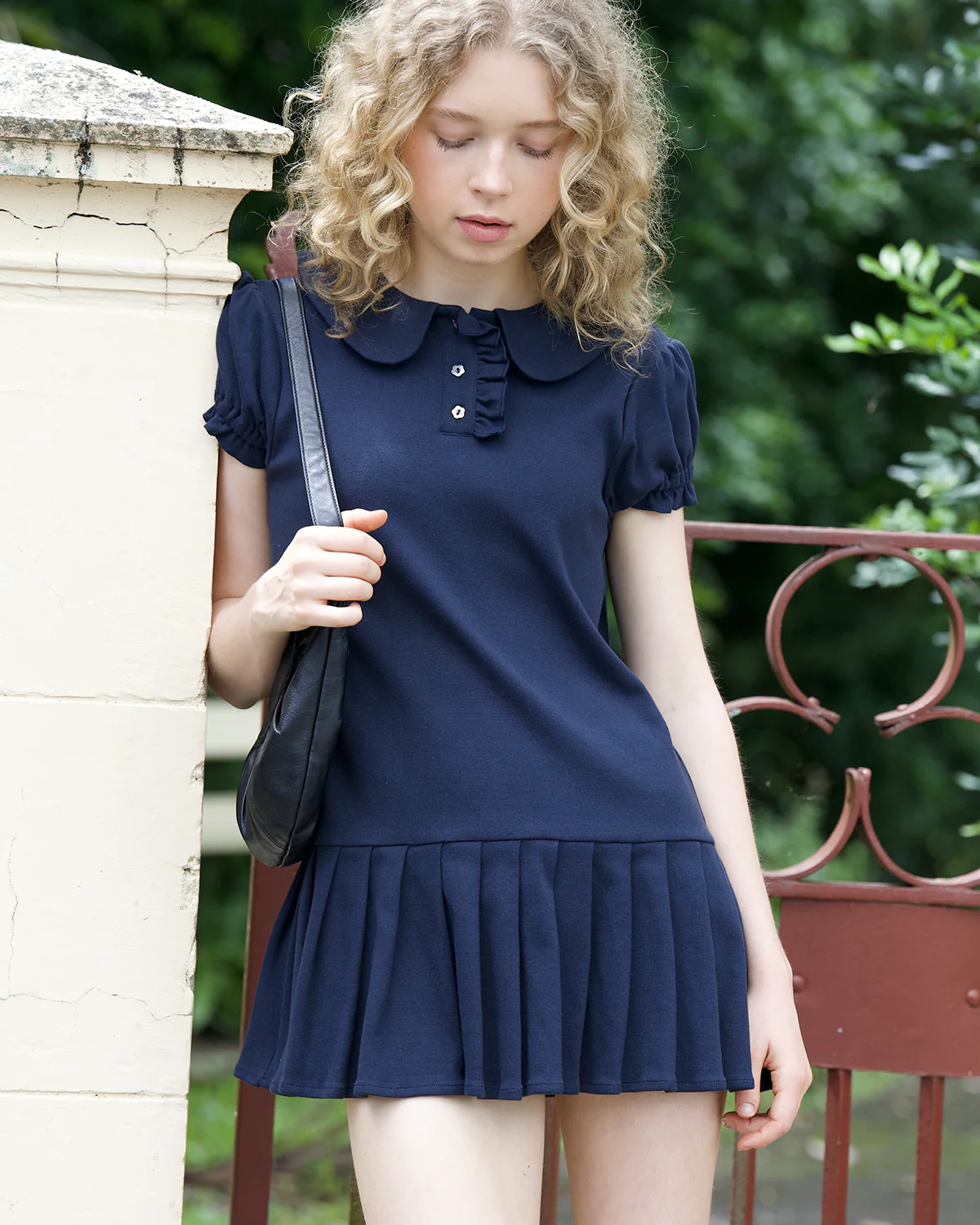 Polo Mini Pleat Dress - Navy - Image 7