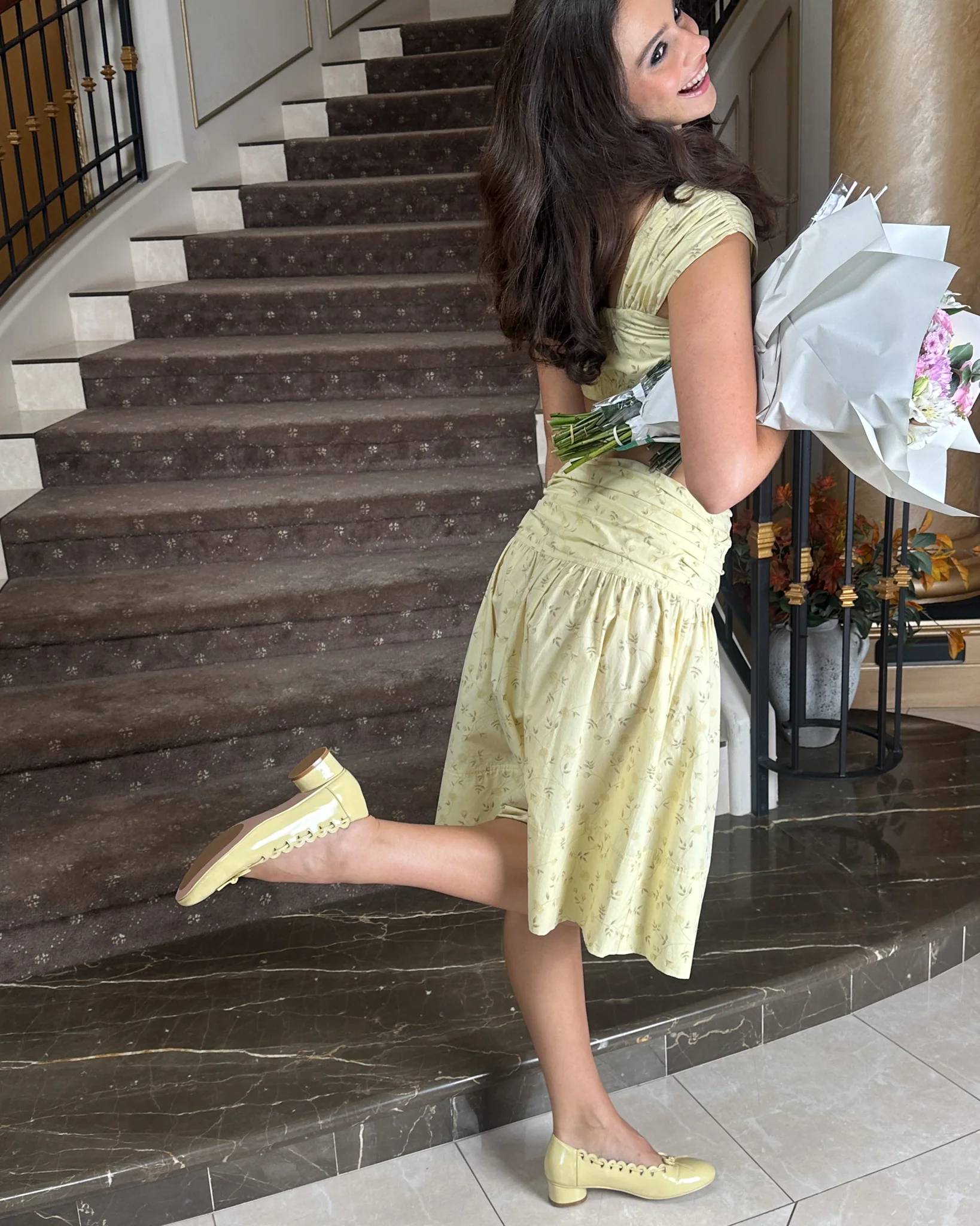 Ribbon Stitch Ballet Pumps - Daffodil - Image 5