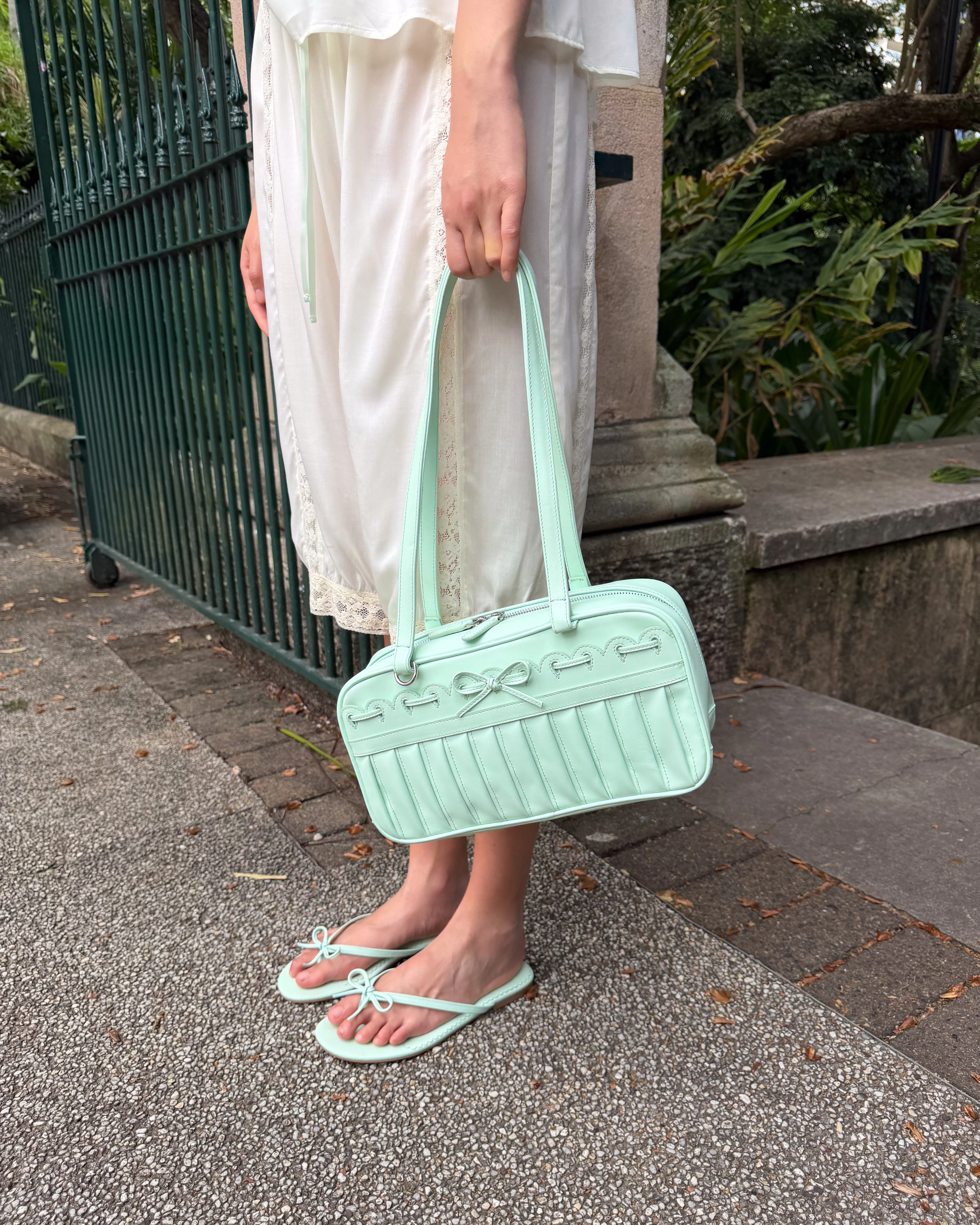 Ribbon Stitch Flip Flops - Mint - Image 7