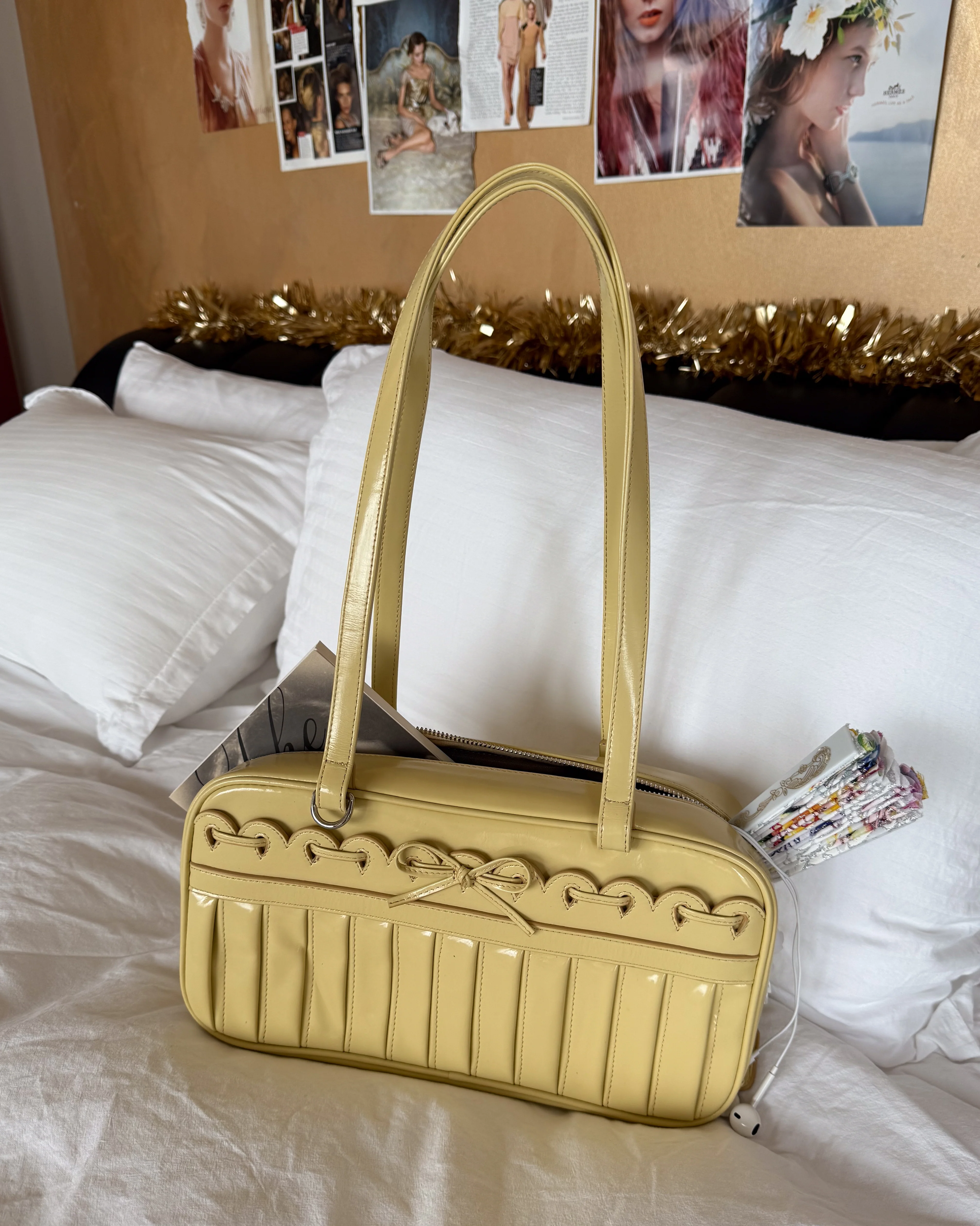 Ribbon Stitch Shoulder Bag - Daffodil - Image 3