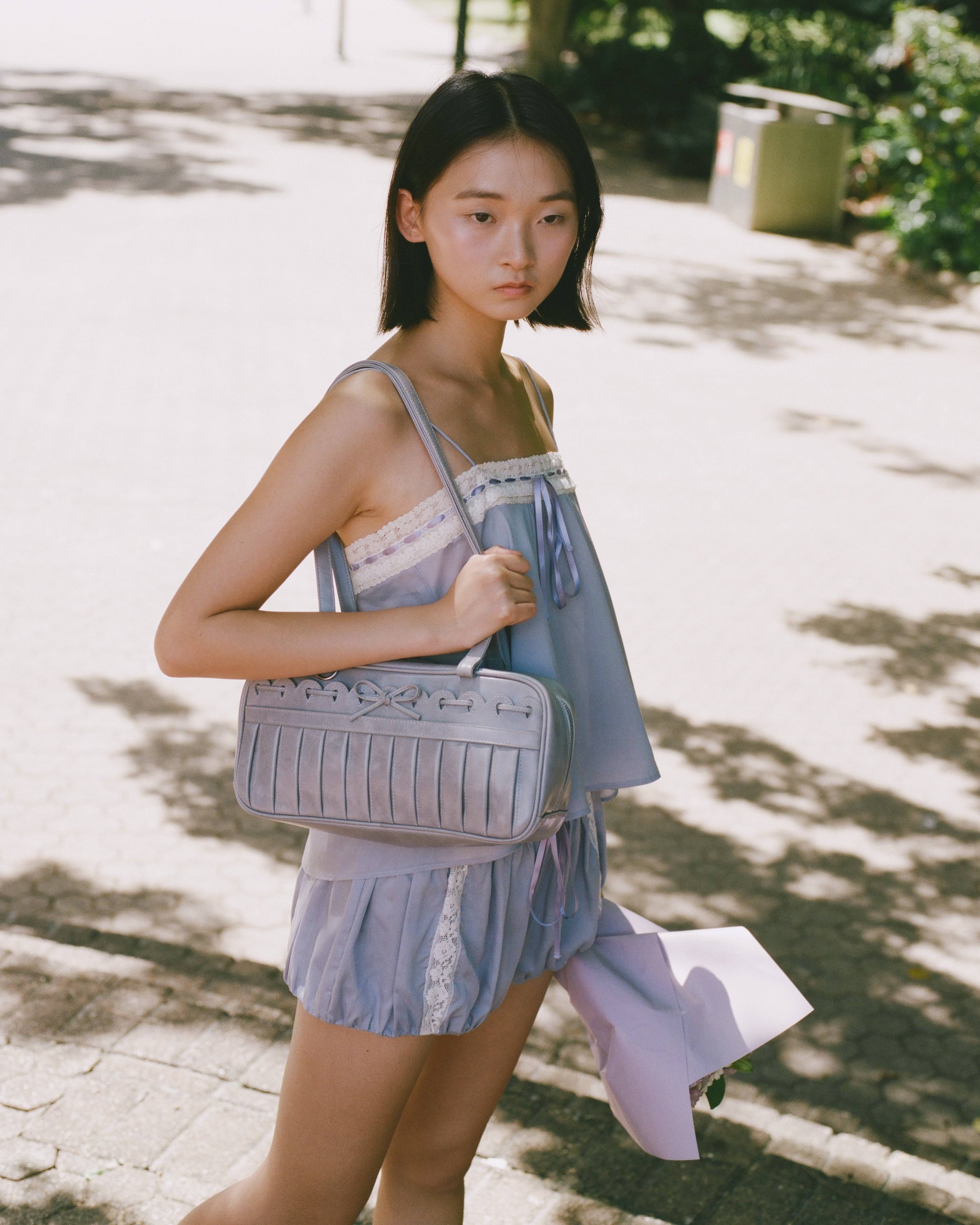 Ribbon Stitch Shoulder Bag - Wisteria - Image 4