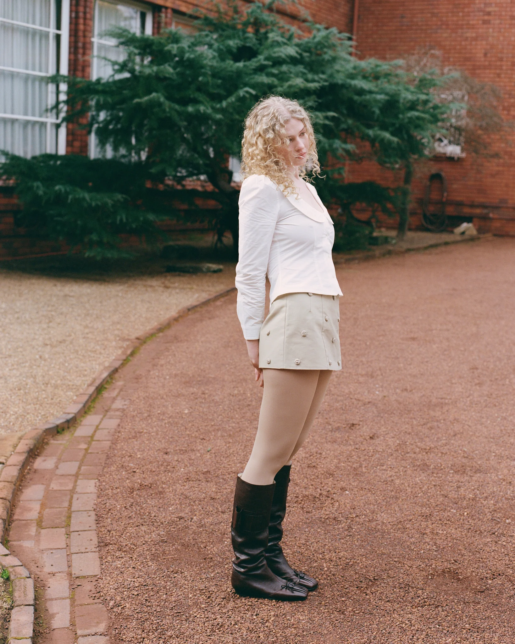 Rosette Mini Skirt - Fawn - Image 4