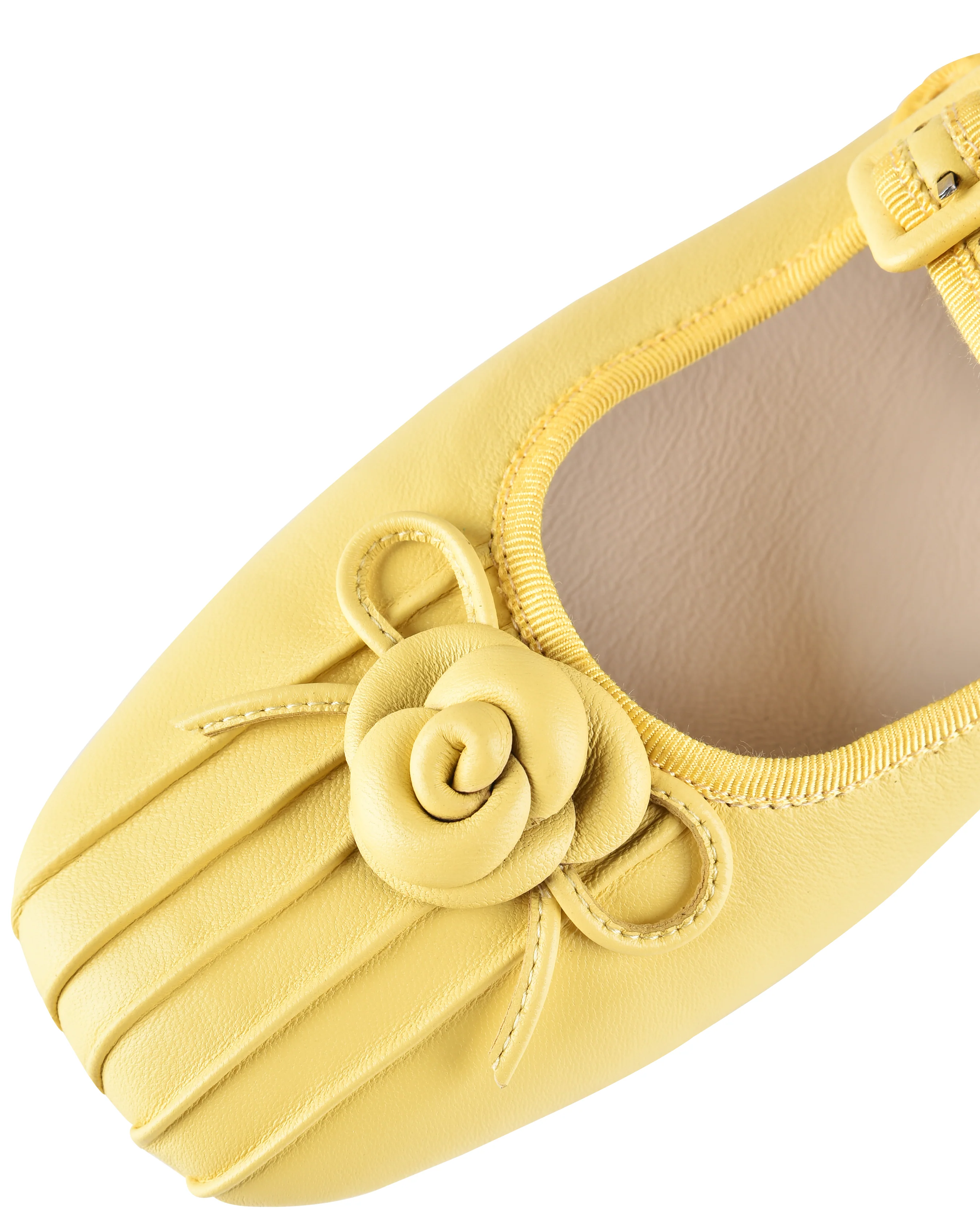 Rosette Leather Mary Janes - Marigold - Image 9