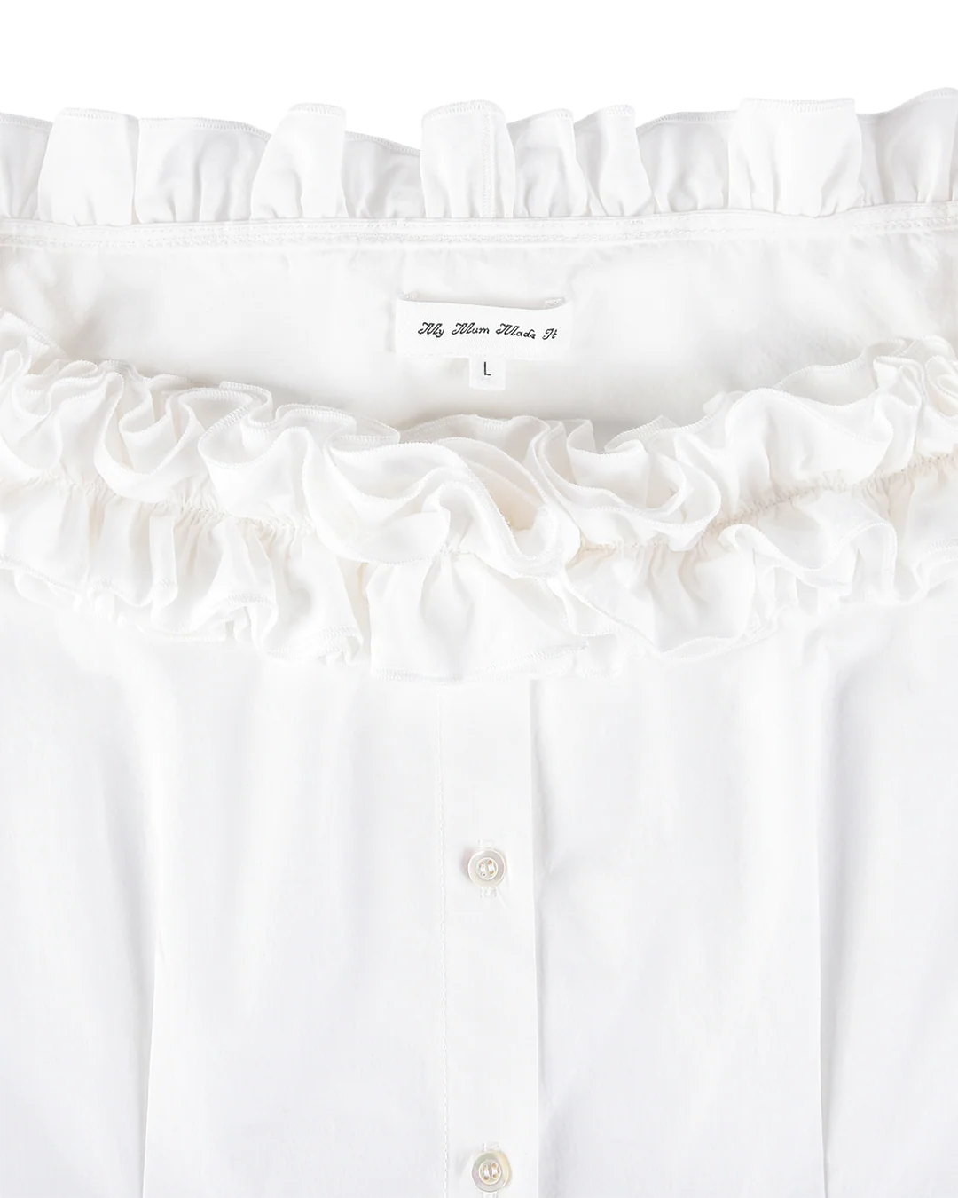Ruffle Neck Corset Blouse - White - Image 6