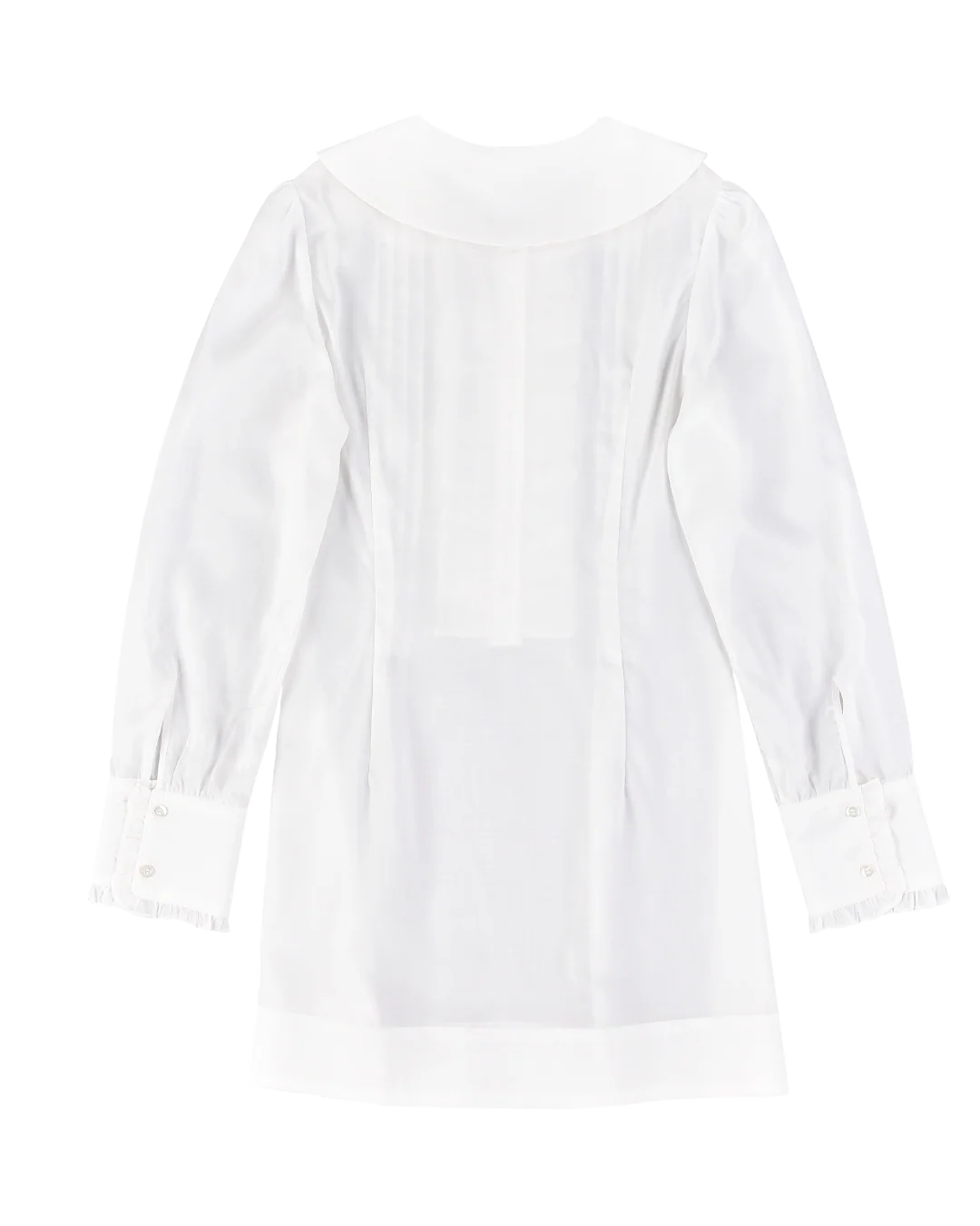 Ruffle Placket Mini Dress - White - Image 10