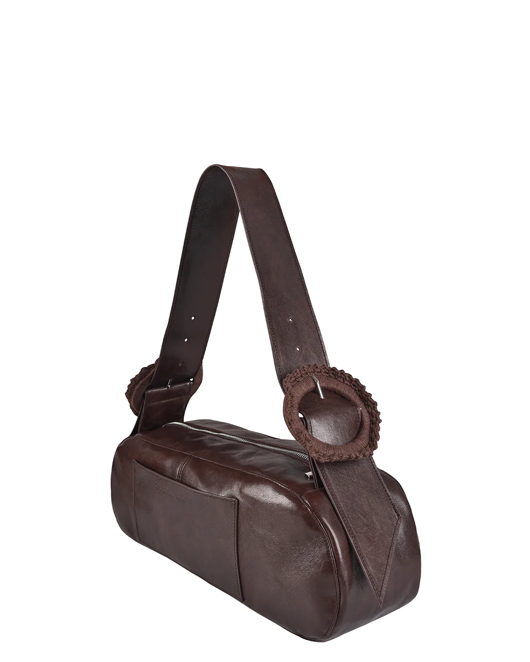 Leather Crochet Buckle Bag - Saddle - Image 3