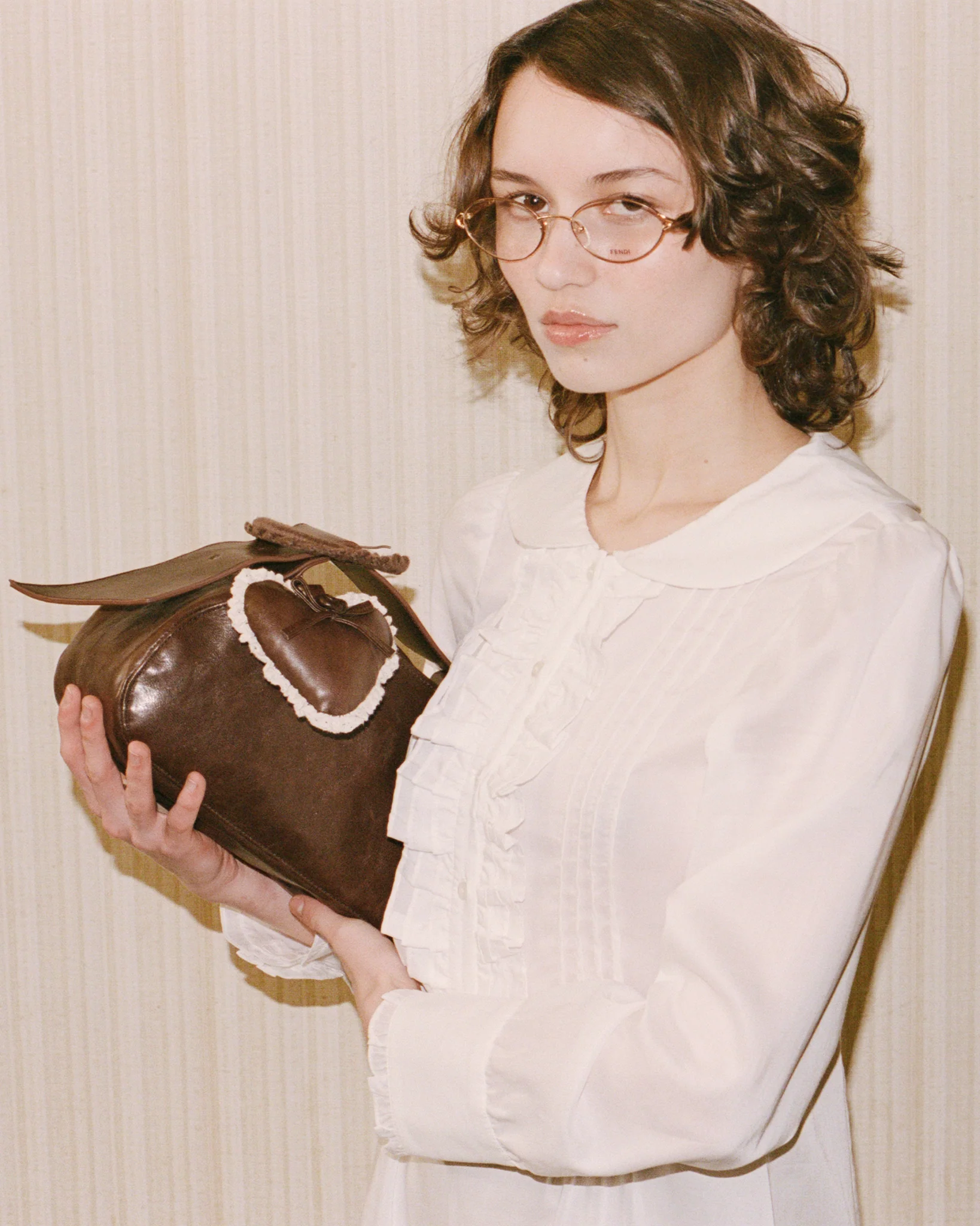 Leather Crochet Buckle Bag - Saddle - Image 7