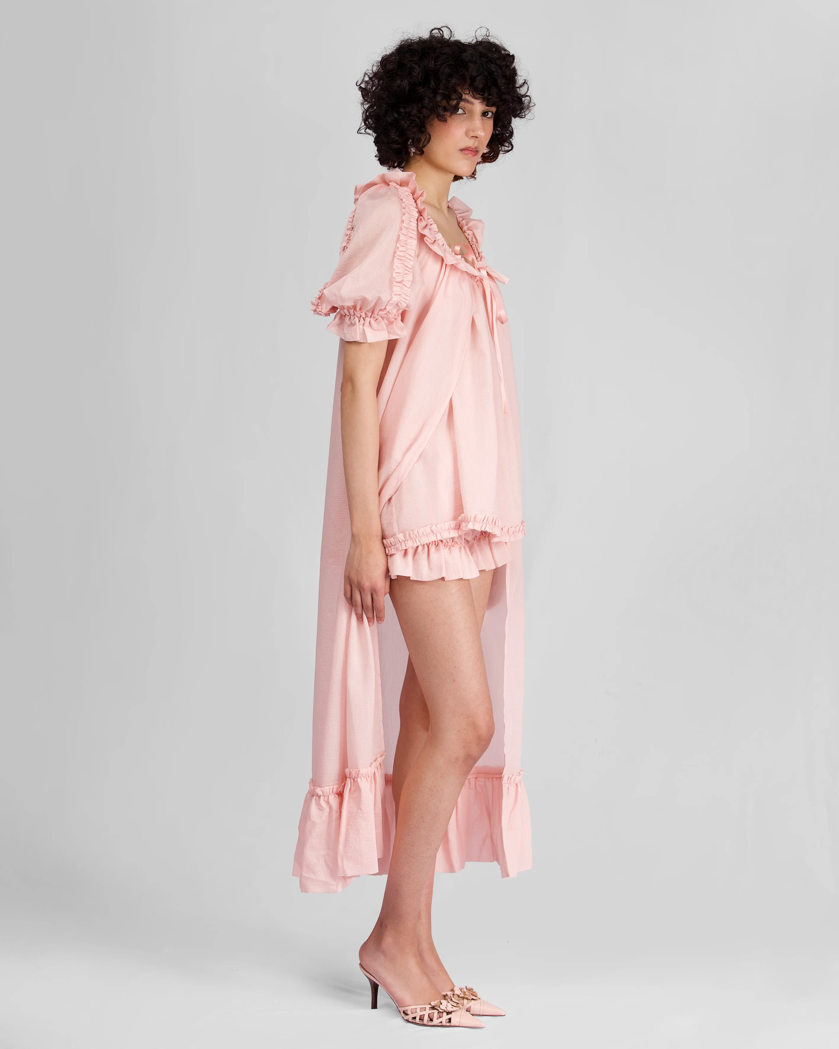 Sheer Frill Cover-up - Sorbet - Image 5