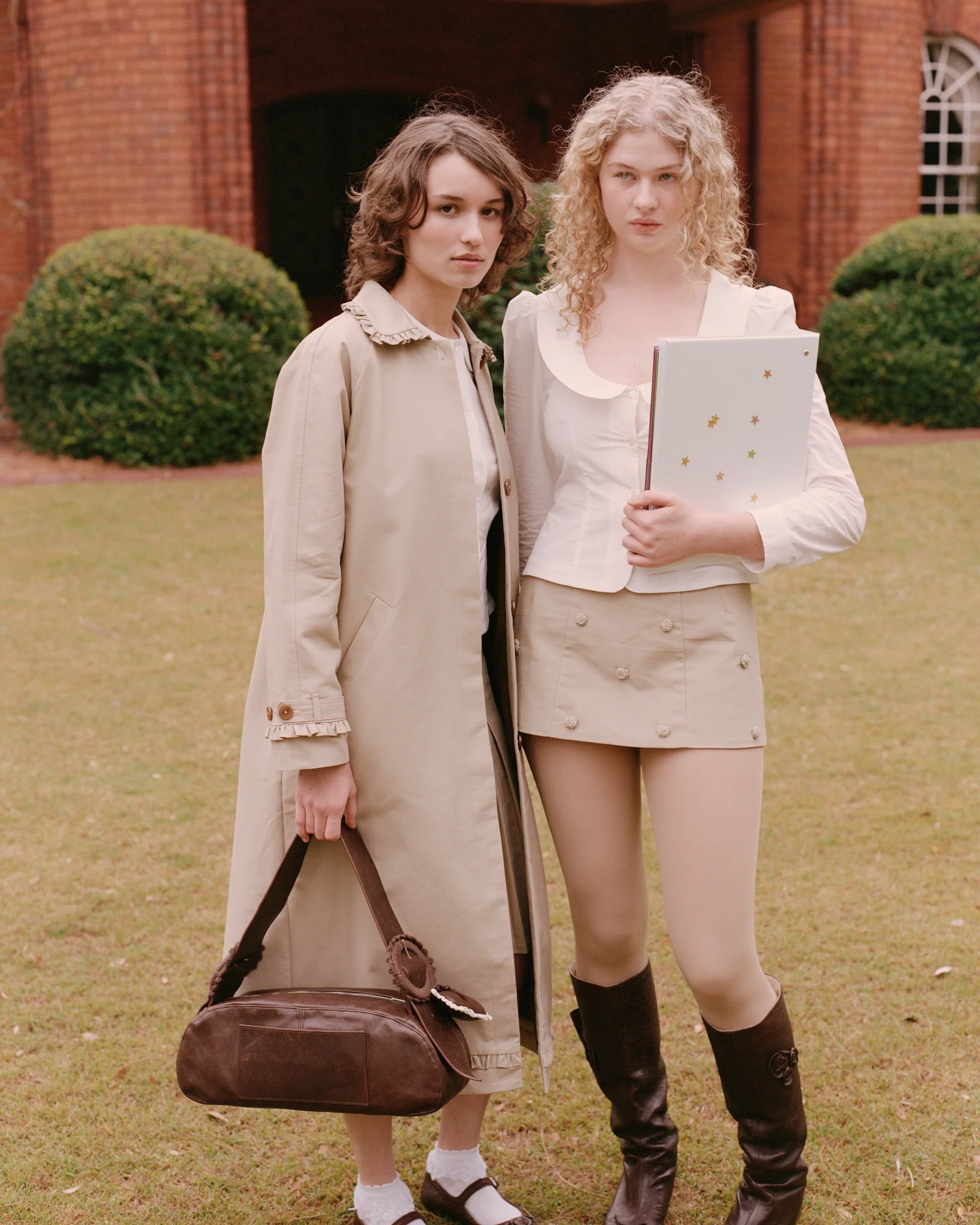 Tailored Gather Trench Coat - Fawn - Image 6